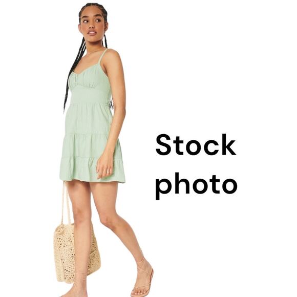NWT HOLLISTER Open Back Linen-Blend Mini Dress Size XL - Picture 1 of 9